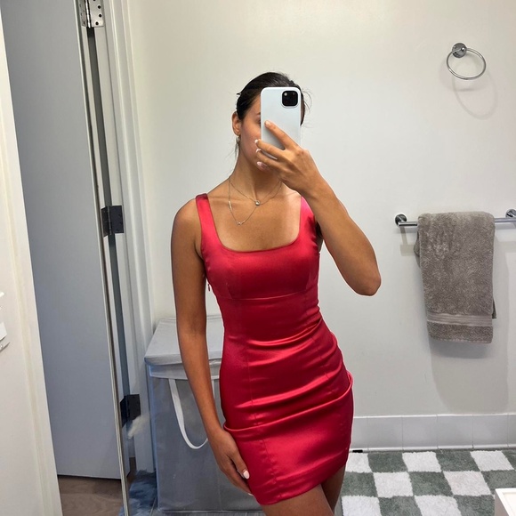 Aritzia Wilfred Shimmer Satin Dress Size 8 - Picture 3 of 8